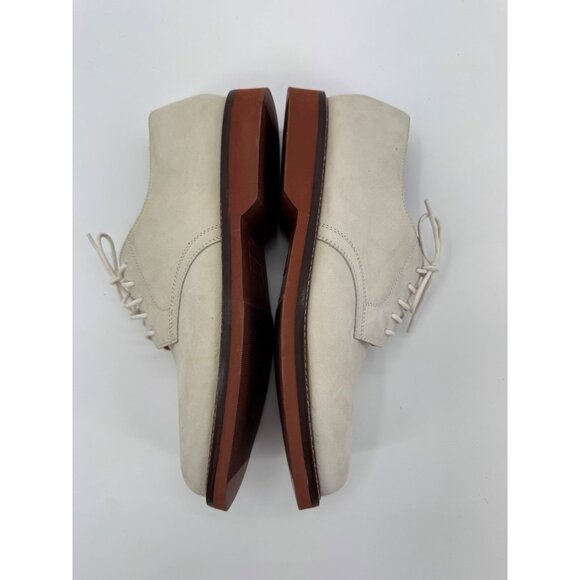 Alan Payne Buck II 10.5M Mens Suede Lace-Up Dress Shoes In Beige Made In Brazil - Picture 9 of 11